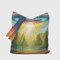 Сумка-шопер UFO In The Forest, цвет: 3D-принт