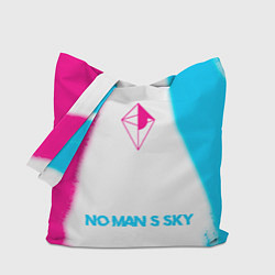 Сумка-шопер No Mans Sky neon gradient style по-центру, цвет: 3D-принт