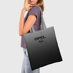 Сумка-шопер Opel тёмно-серый градиент, цвет: 3D-принт — фото 2