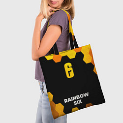 Сумка-шопер Rainbow Six - gold gradient по-центру, цвет: 3D-принт — фото 2