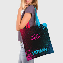 Сумка-шопер Hitman - neon gradient по-центру, цвет: 3D-принт — фото 2
