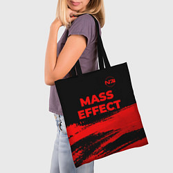 Сумка-шопер Mass Effect - red gradient посередине, цвет: 3D-принт — фото 2