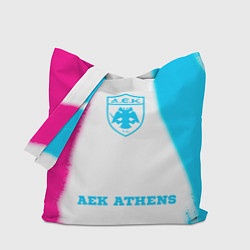 Сумка-шопер AEK Athens neon gradient style по-центру, цвет: 3D-принт