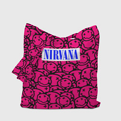 Сумка-шопер Nirvana pink logo, цвет: 3D-принт