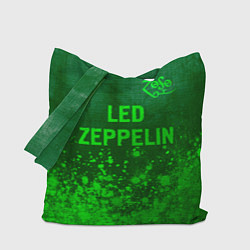 Сумка-шопер Led Zeppelin - green gradient посередине, цвет: 3D-принт