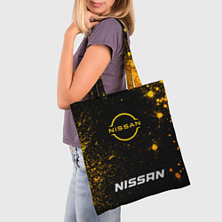 Сумка-шопер Nissan - gold gradient по-центру, цвет: 3D-принт — фото 2