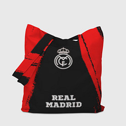 Сумка-шопер Real Madrid - red gradient по-центру, цвет: 3D-принт