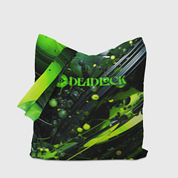 Сумка-шопер Deadlock logo зеленая абстракция, цвет: 3D-принт