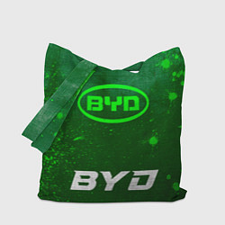 Сумка-шопер BYD - green gradient по-центру, цвет: 3D-принт