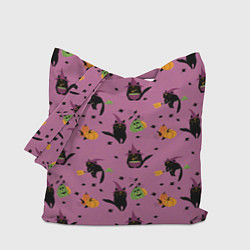 Сумка-шоппер Хэллоуин и кот ведьмы