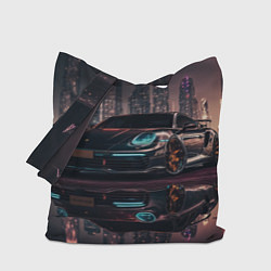 Сумка-шопер Porshe night city, цвет: 3D-принт