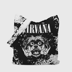 Сумка-шопер Nirvana рок пес, цвет: 3D-принт