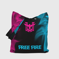Сумка-шопер Free Fire - neon gradient по-центру, цвет: 3D-принт