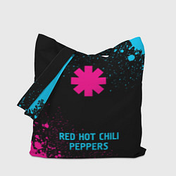 Сумка-шопер Red Hot Chili Peppers - neon gradient по-центру, цвет: 3D-принт