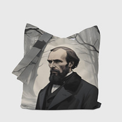 Сумка-шопер Достоевский зимняя аллея, цвет: 3D-принт