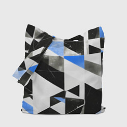 Сумка-шопер Black and blue abstraction on a white background, цвет: 3D-принт