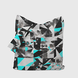 Сумка-шоппер Black and blue abstraction on a white background