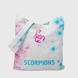 Сумка-шопер Scorpions neon gradient style по-центру, цвет: 3D-принт