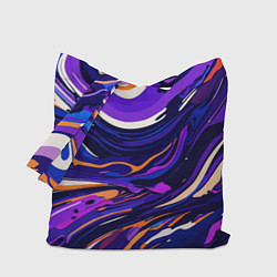 Сумка-шоппер Разноцветная абстракция разводов