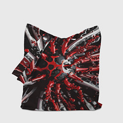 Сумка-шопер Красно-белая инфекция, цвет: 3D-принт