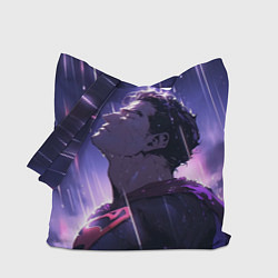 Сумка-шопер Superman - Neon rain, цвет: 3D-принт