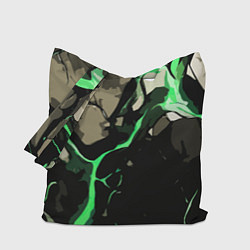 Сумка-шопер Зелёный разлом в камне, цвет: 3D-принт