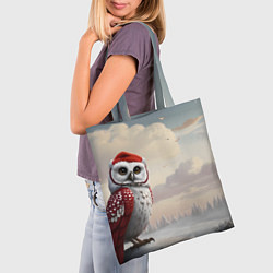 Сумка-шопер Сова на фоне зимнего леса, цвет: 3D-принт — фото 2
