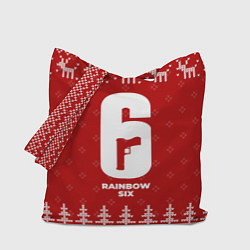 Сумка-шопер Новогодний Rainbow Six с оленями, цвет: 3D-принт