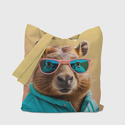 Сумка-шопер Модная капибара в отпуске, цвет: 3D-принт