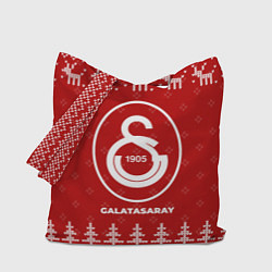 Сумка-шопер Новогодний Galatasaray с оленями, цвет: 3D-принт