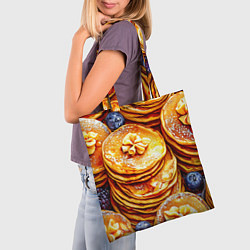 Сумка-шопер Блинчики, цвет: 3D-принт — фото 2