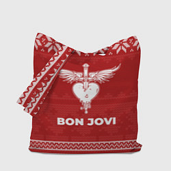 Сумка-шопер Новогодний Bon Jovi, цвет: 3D-принт