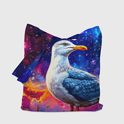 Сумка-шопер Чайка и космос, цвет: 3D-принт