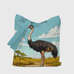 Сумка-шопер Страус в природе, цвет: 3D-принт