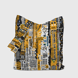 Сумка-шопер Cyberpunk pattern yellow, цвет: 3D-принт