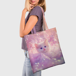 Сумка-шопер Котенок в пузырях, цвет: 3D-принт — фото 2