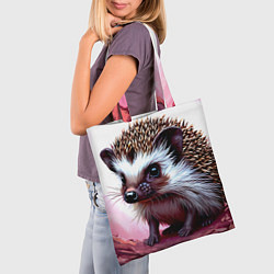 Сумка-шопер Ежик в розовом свете, цвет: 3D-принт — фото 2
