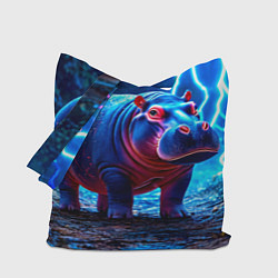 Сумка-шопер Бегемот в разрядах молний, цвет: 3D-принт