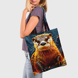 Сумка-шопер Выдра в огне, цвет: 3D-принт — фото 2