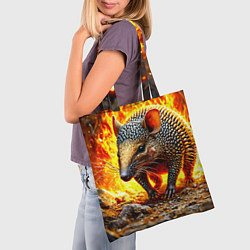 Сумка-шопер Броненосец в огне, цвет: 3D-принт — фото 2