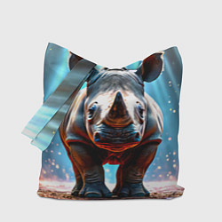 Сумка-шопер Носорог в лучах, цвет: 3D-принт