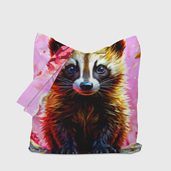 Сумка-шопер Росомаха в розовом лесу, цвет: 3D-принт
