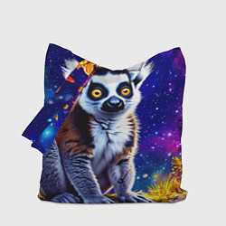 Сумка-шопер Лемур и звездная ночь, цвет: 3D-принт