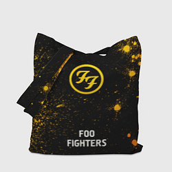 Сумка-шопер Foo Fighters - gold gradient по-центру, цвет: 3D-принт