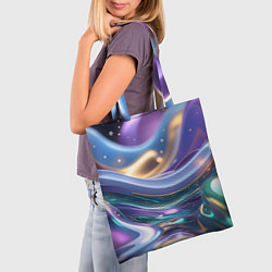 Сумка-шопер Космическая краска, цвет: 3D-принт — фото 2