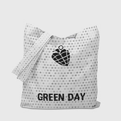 Сумка-шопер Green Day glitch на светлом фоне по-центру, цвет: 3D-принт