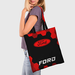 Сумка-шопер Ford - red gradient по-центру, цвет: 3D-принт — фото 2