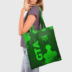 Сумка-шопер GTA - green gradient вертикально, цвет: 3D-принт — фото 2