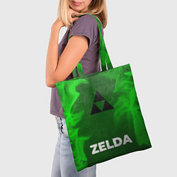 Сумка-шопер Zelda - green gradient по-центру, цвет: 3D-принт — фото 2