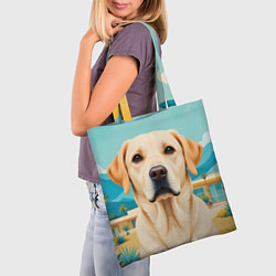 Сумка-шопер Лето и лабрадор, цвет: 3D-принт — фото 2